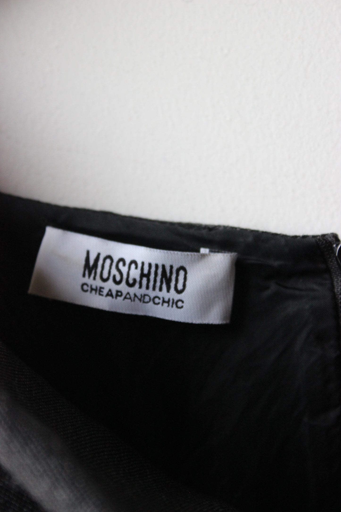 MOSCHINO Vintage Abito Elegante Grigio – Lana Vergine