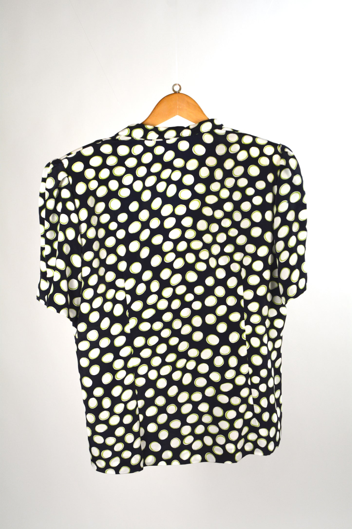 Carolina Pedrjoni Blusa Pois Nera Verde Vintage – Taglia 49