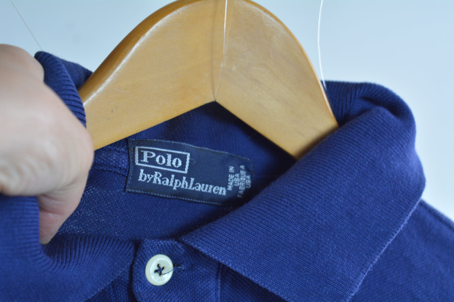 Polo Vintage Ralph Lauren Piqué Blu Navy – Logo Pony Rosso – Taglia L