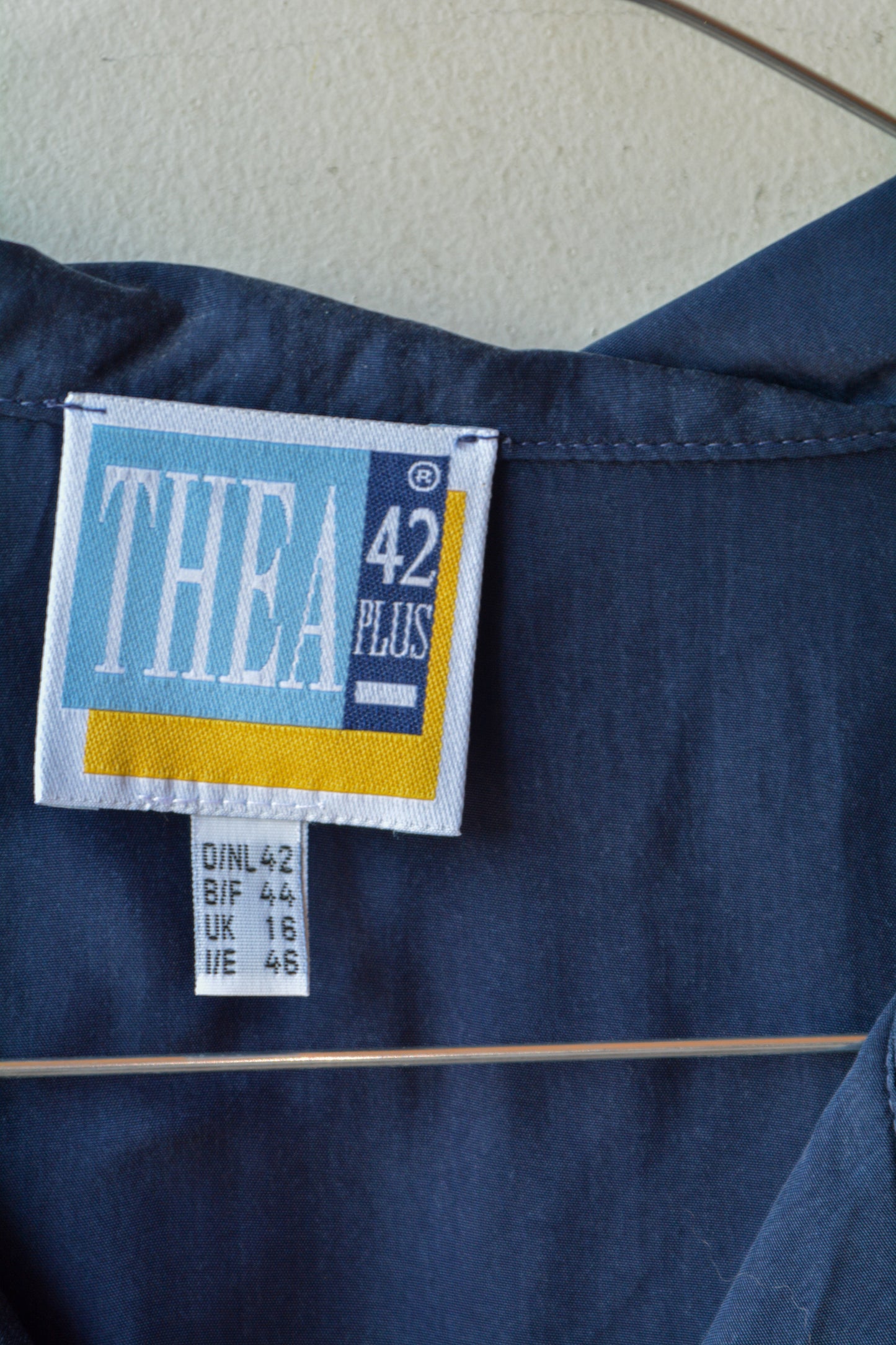 Thea Plus — Camicia Blu Navy Stampa Vela Taglia 42 Plus