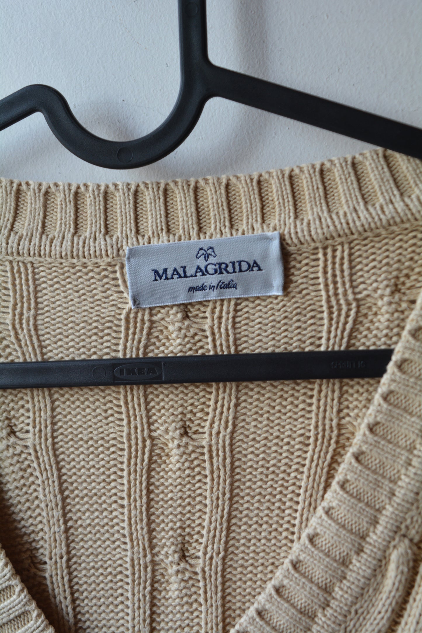 Malagrida Cable Knit V-Neck — Made in Italy