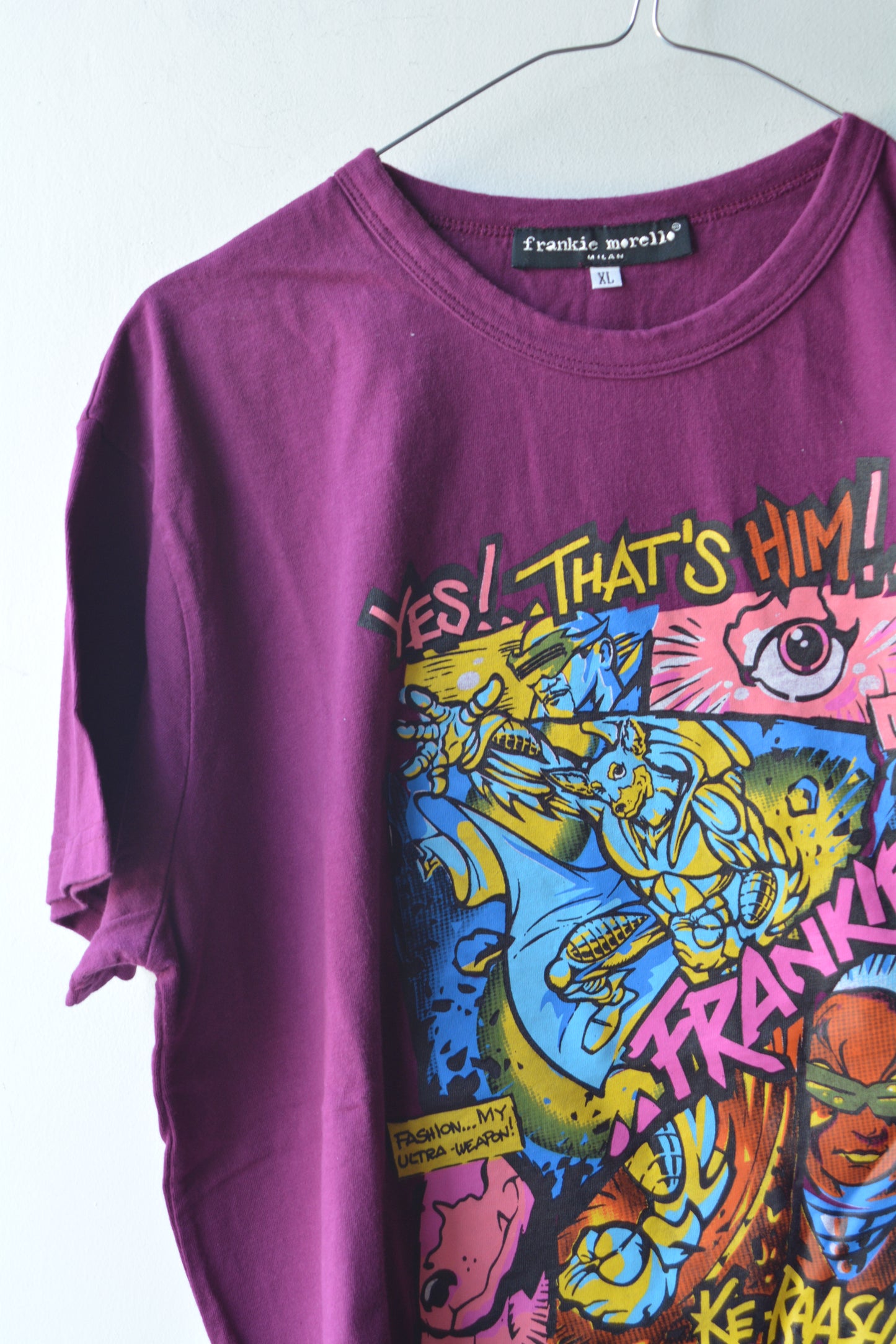 T-shirt Frankie Morello Milan Viola Comic Pop-Art