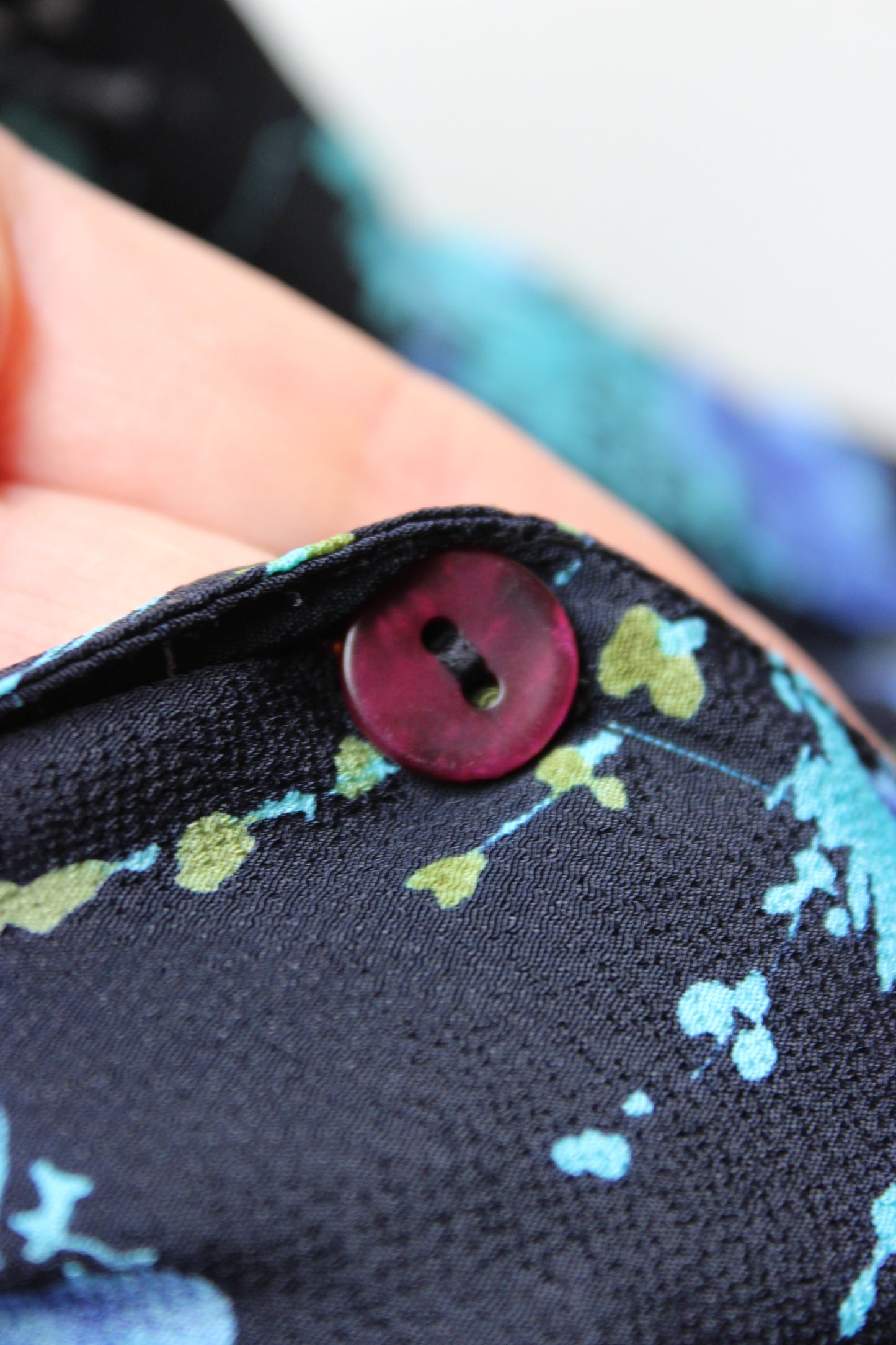 Camicia Floreale Vintage Blu e Turchese