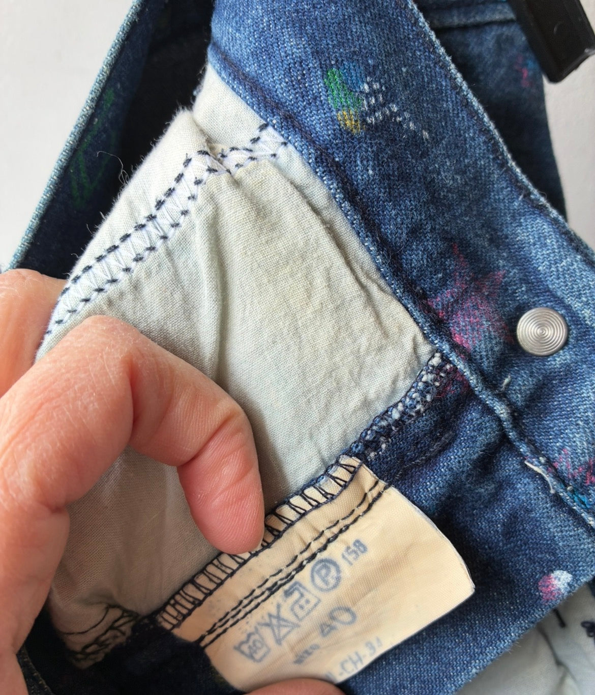 Gonna Midi Denim Watergate Stampa Allover Anni '80 – Taglia 40 IT / S