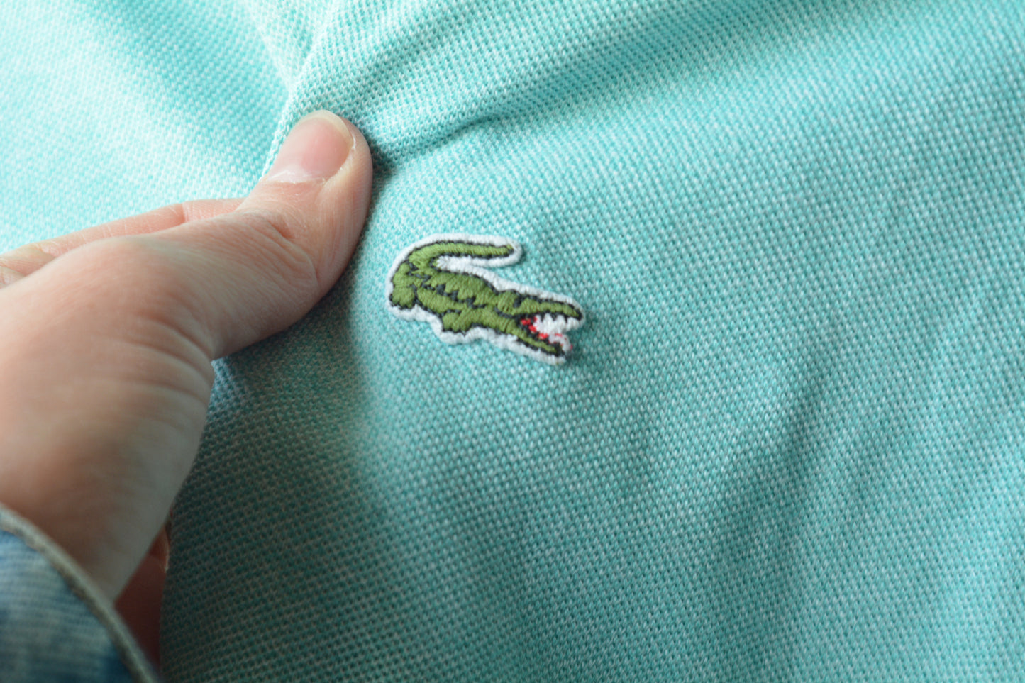 Polo Vintage Chemise Lacoste Maniche Lunghe Turchese