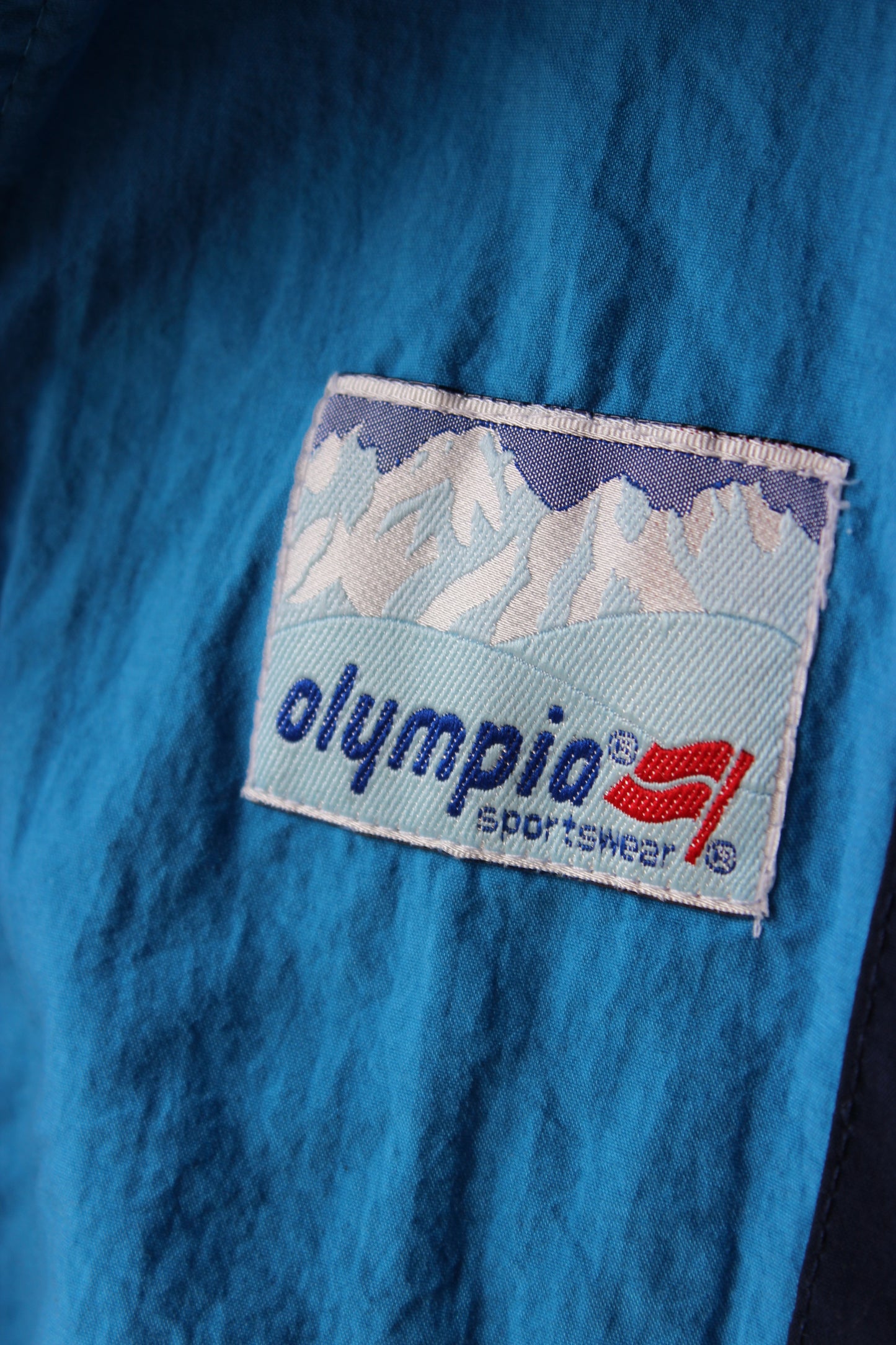 Giacca a vento Olympia Sportswear vintage turchese grigio blu