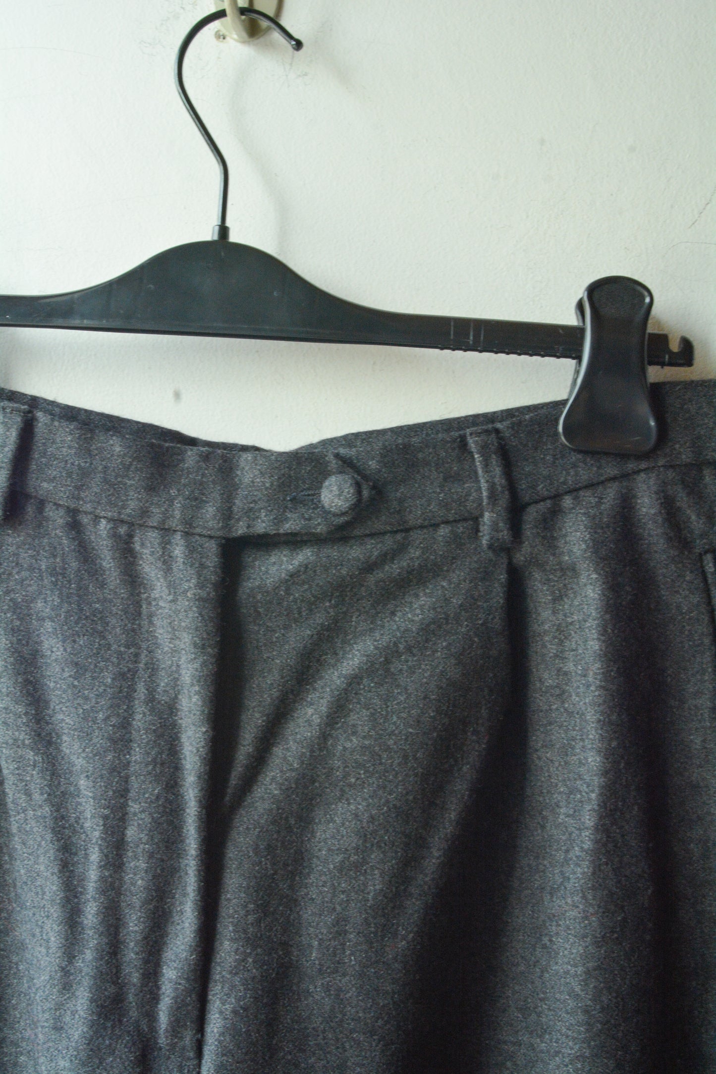 Pantaloni Vintage Lana Grigia con Pince
