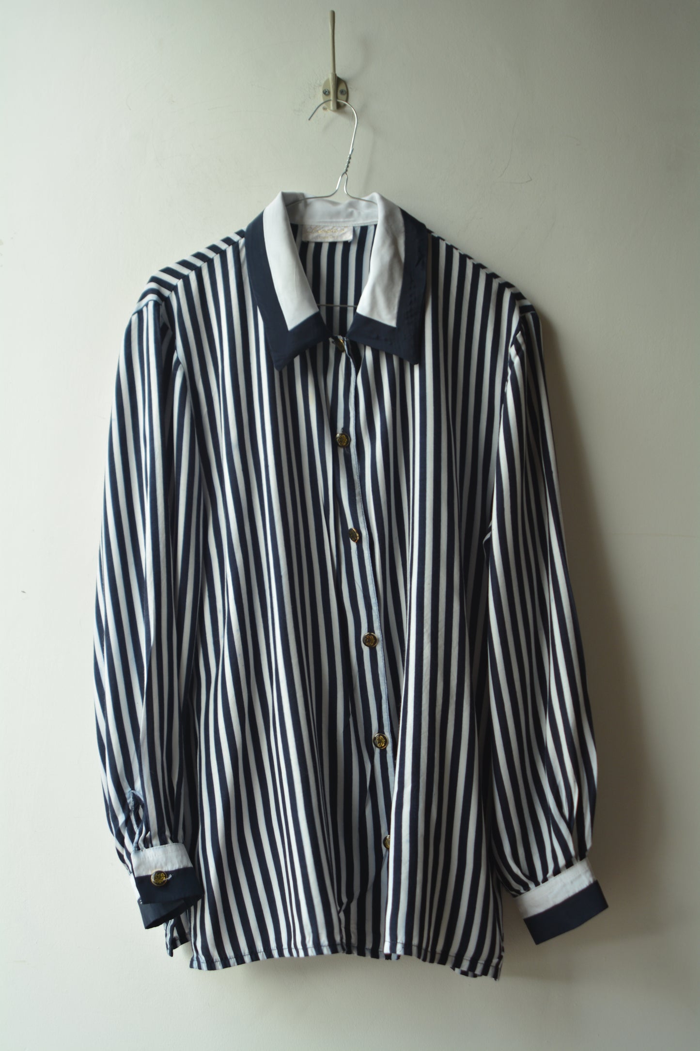 Camicia Vintage Paola S. Linea Oro – Righe Navy e Bianco