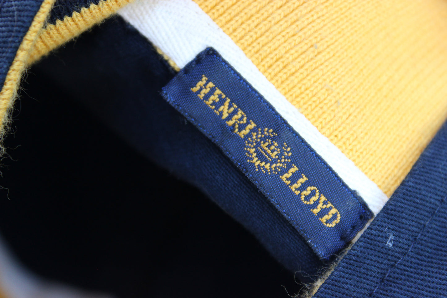 Pullover Vintage Henri Lloyd – Mezza Zip Navy Banda Gialla