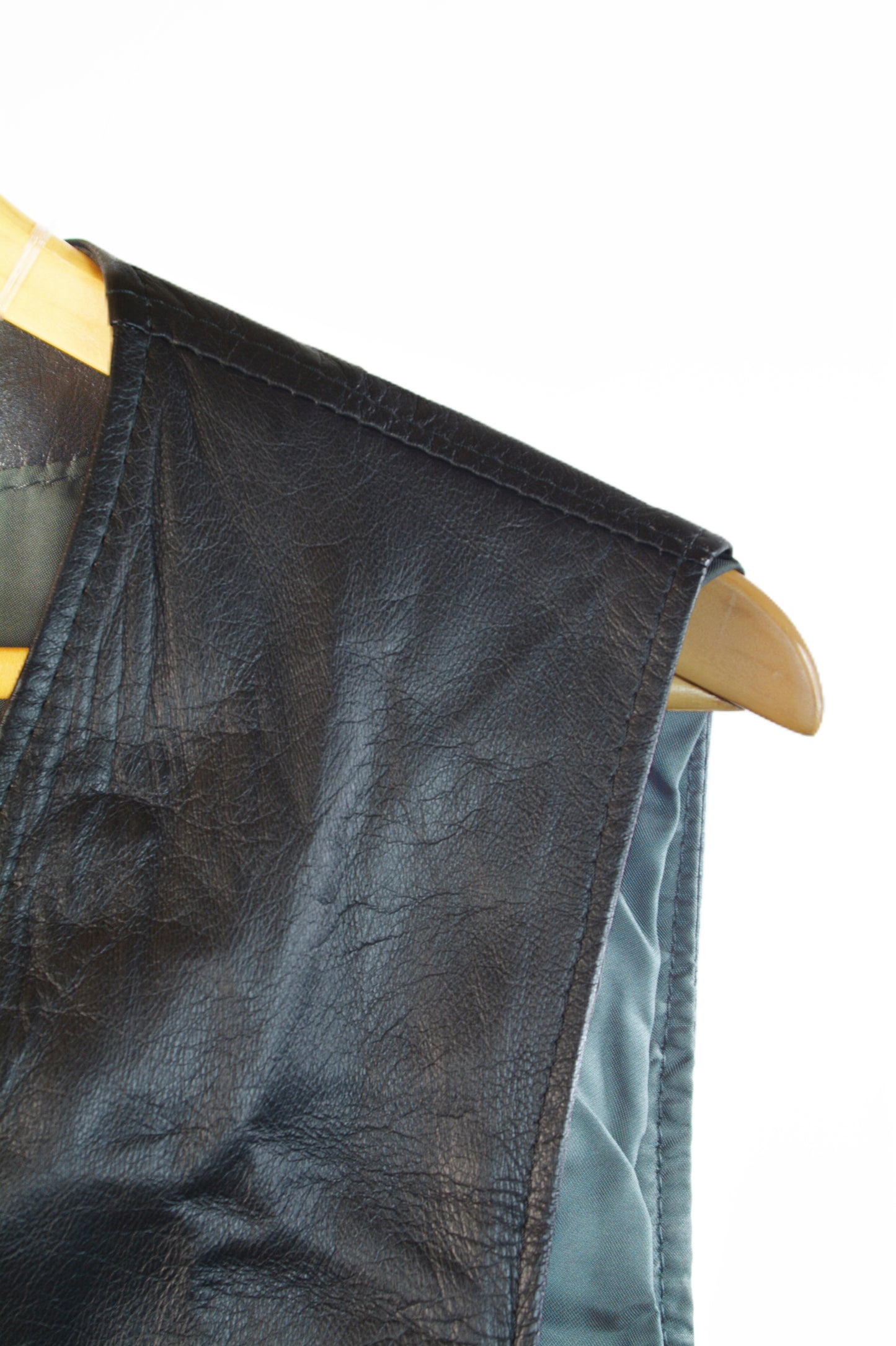 Vera Pelle Gilet in Pelle Nera Vintage Made in Italy — Taglia M