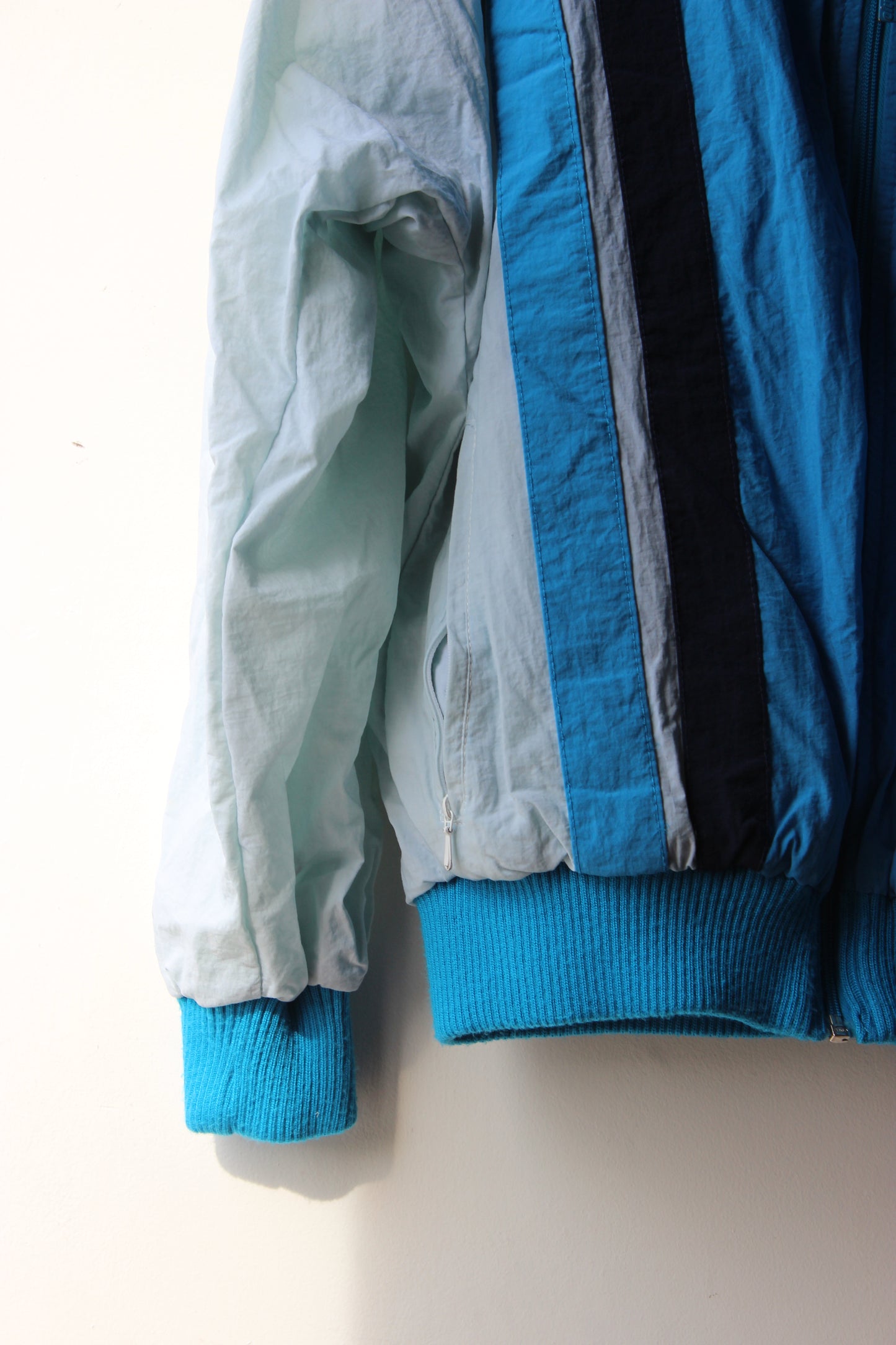 Giacca a vento Olympia Sportswear vintage turchese grigio blu