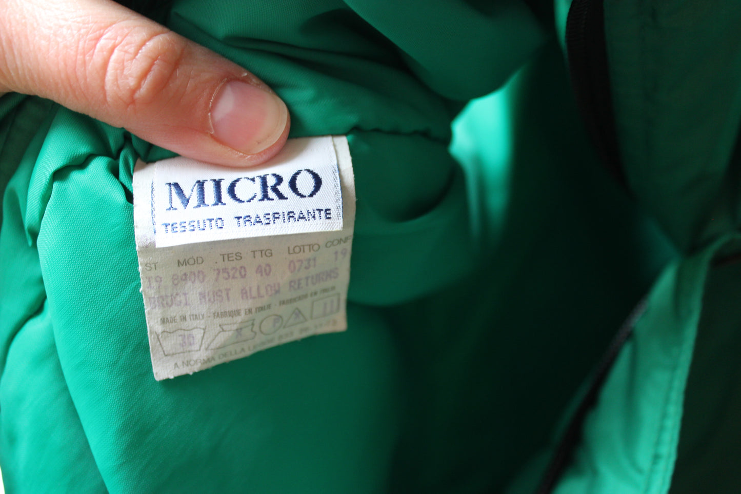 Gilet Vintage Brugi Verde Smeraldo Imbottito Anni '80