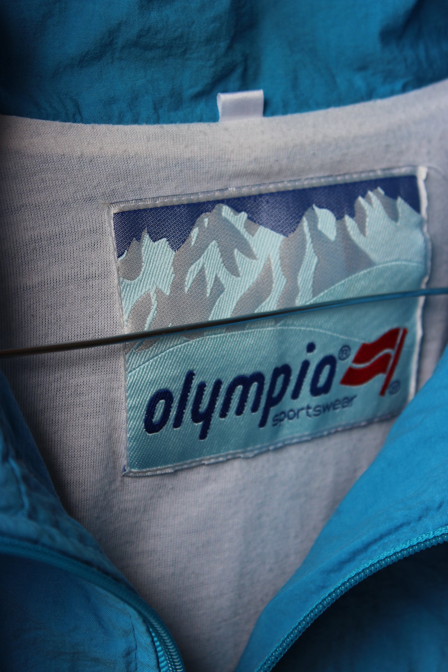Giacca a vento Olympia Sportswear vintage turchese grigio blu