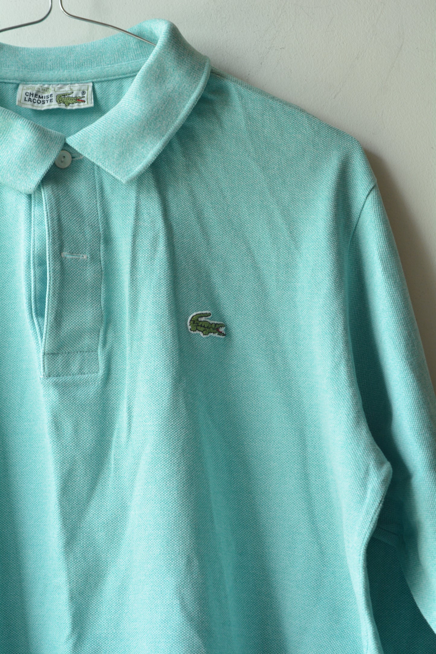 Polo Vintage Chemise Lacoste Maniche Lunghe Turchese