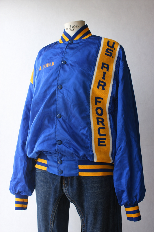 Artex Bomber Vintage U.S. Air Force “Hill Field” Blu Royal/Oro — Taglia XL