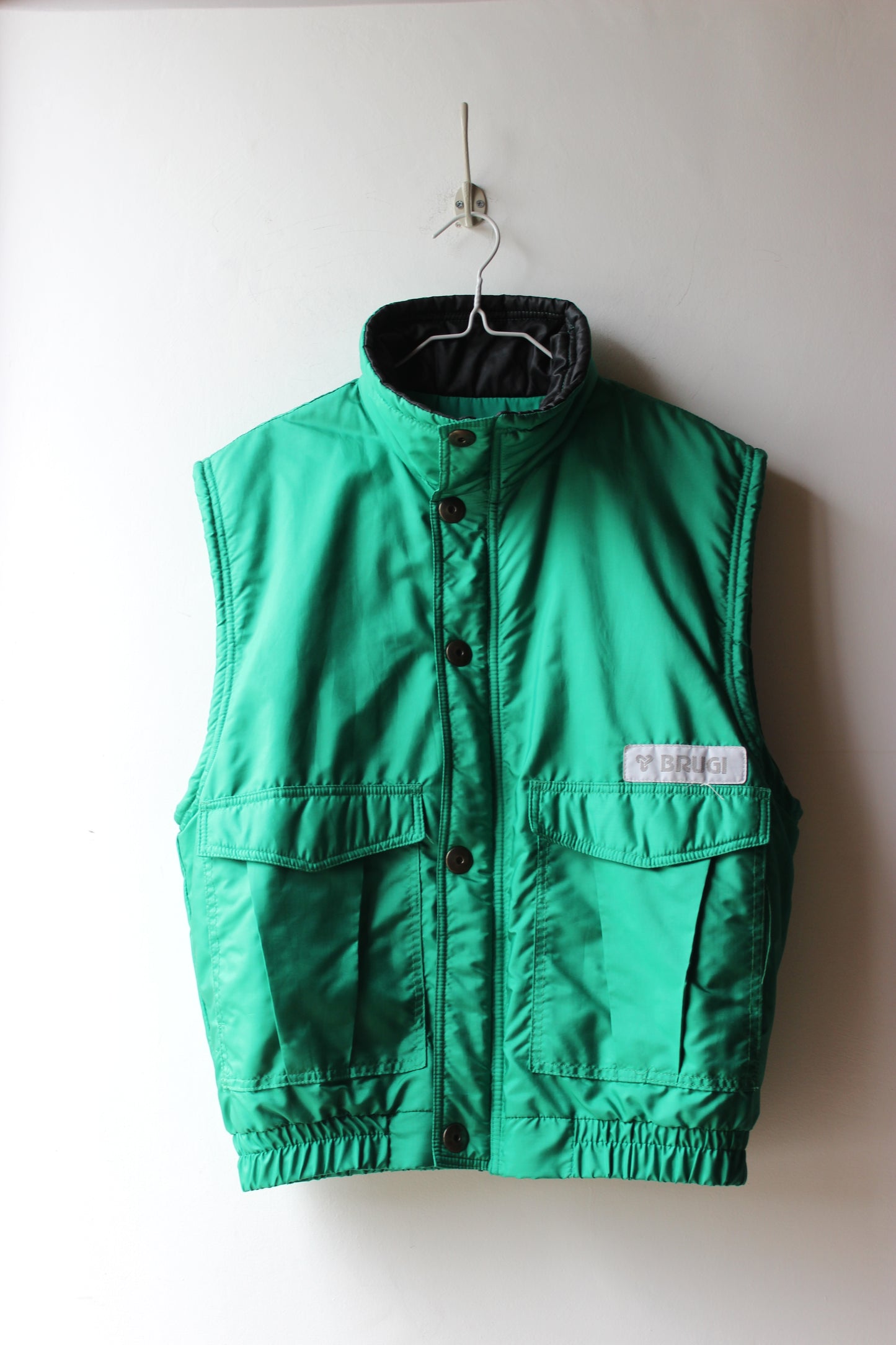 Gilet Vintage Brugi Verde Smeraldo Imbottito Anni '80