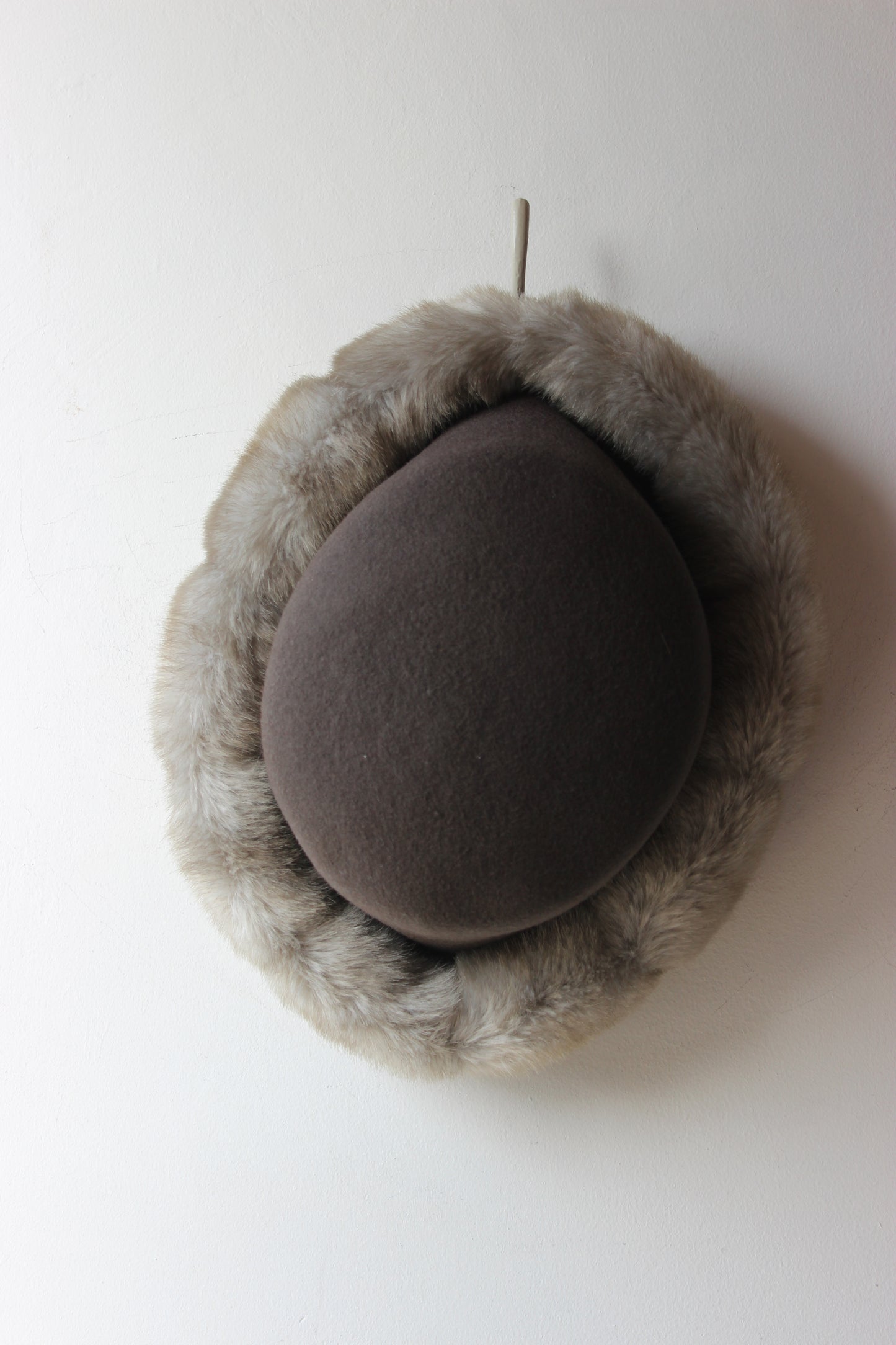 Cappello Vintage Invernale con ecoPelliccia - Grigio 100% Lana