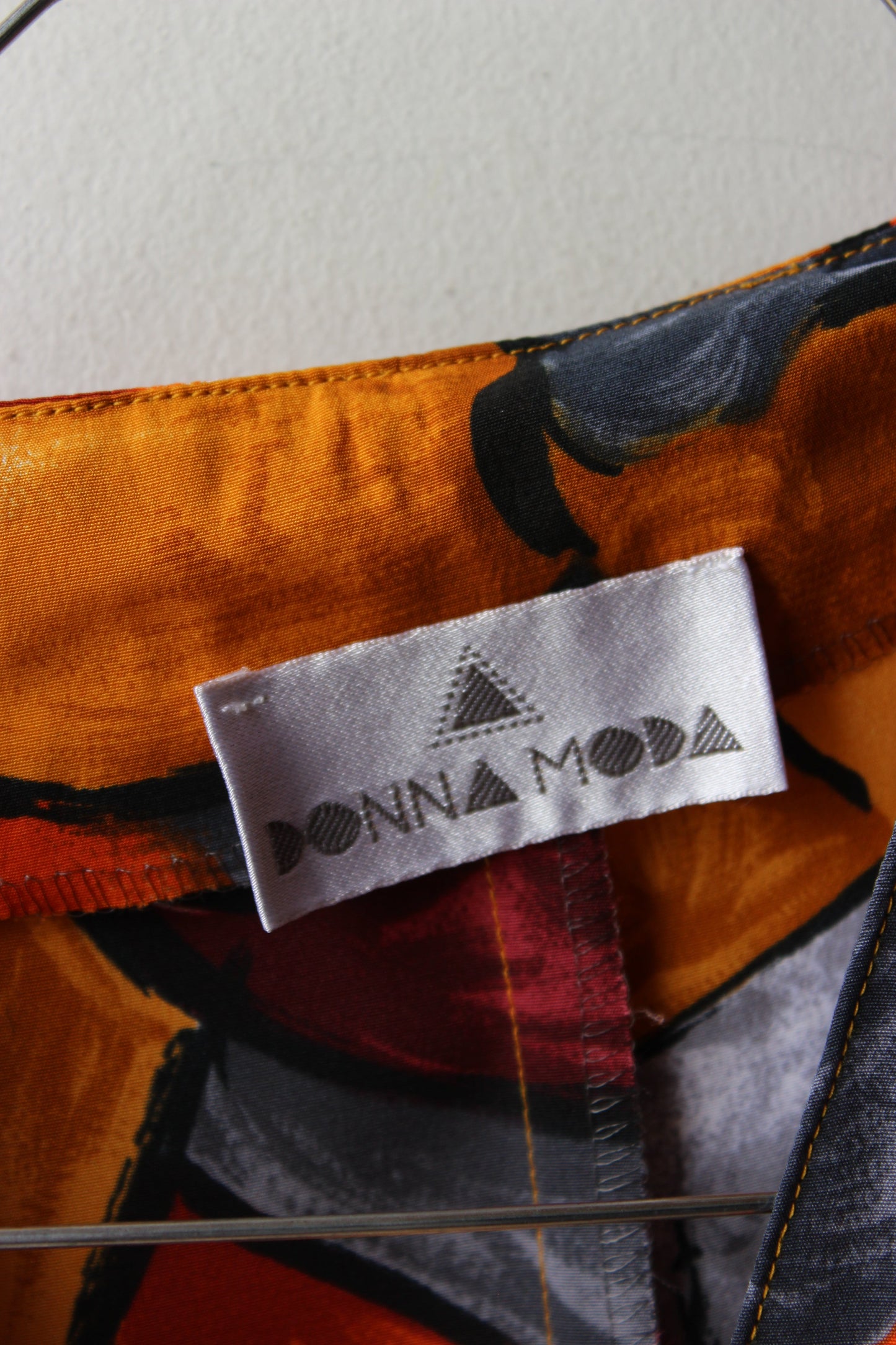 Camicia Vintage Donna Moda Stampa Floreale Astratta