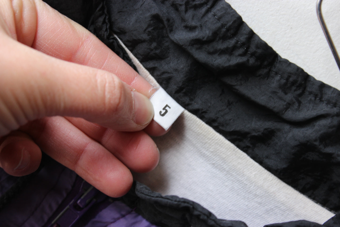 Giacca a vento vintage anni '90 nero viola turchese - Taglia 5
