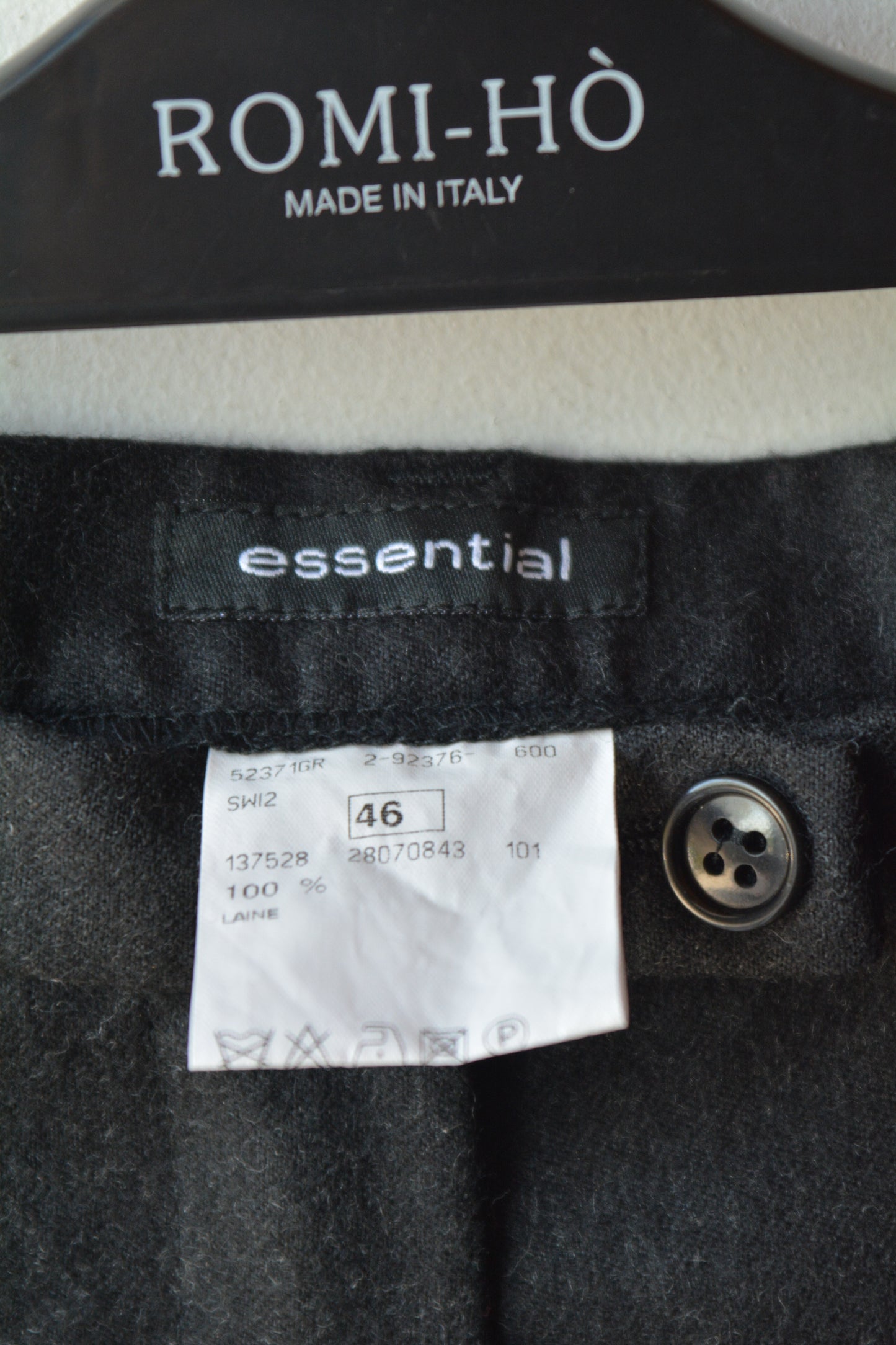 Essential — Pantalone Lana Antracite Taglia 46