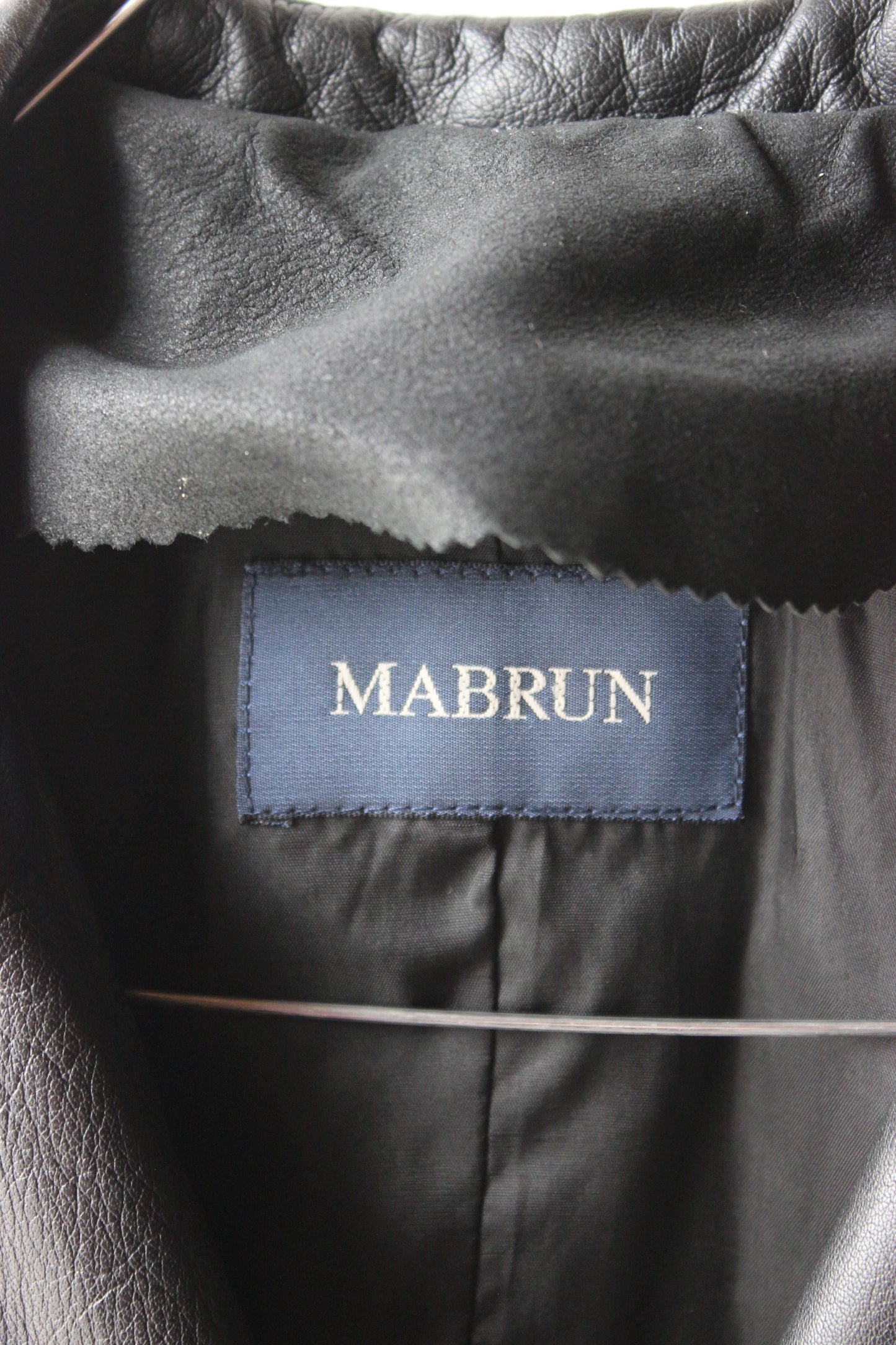 Cappotto in Pelle Vintage Nero Mabrun - Taglia 46