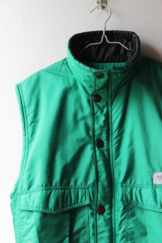 Gilet Vintage Brugi Verde Smeraldo Imbottito Anni '80