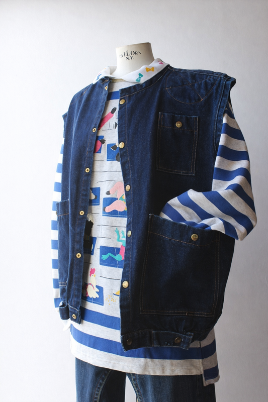 Sportello Gilet Denim Vintage Made in Italy — Taglia L