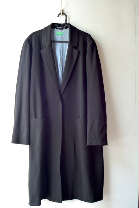 Cappotto Lungo Vintage United Colors of Benetton – Nero Taglia 48 IT