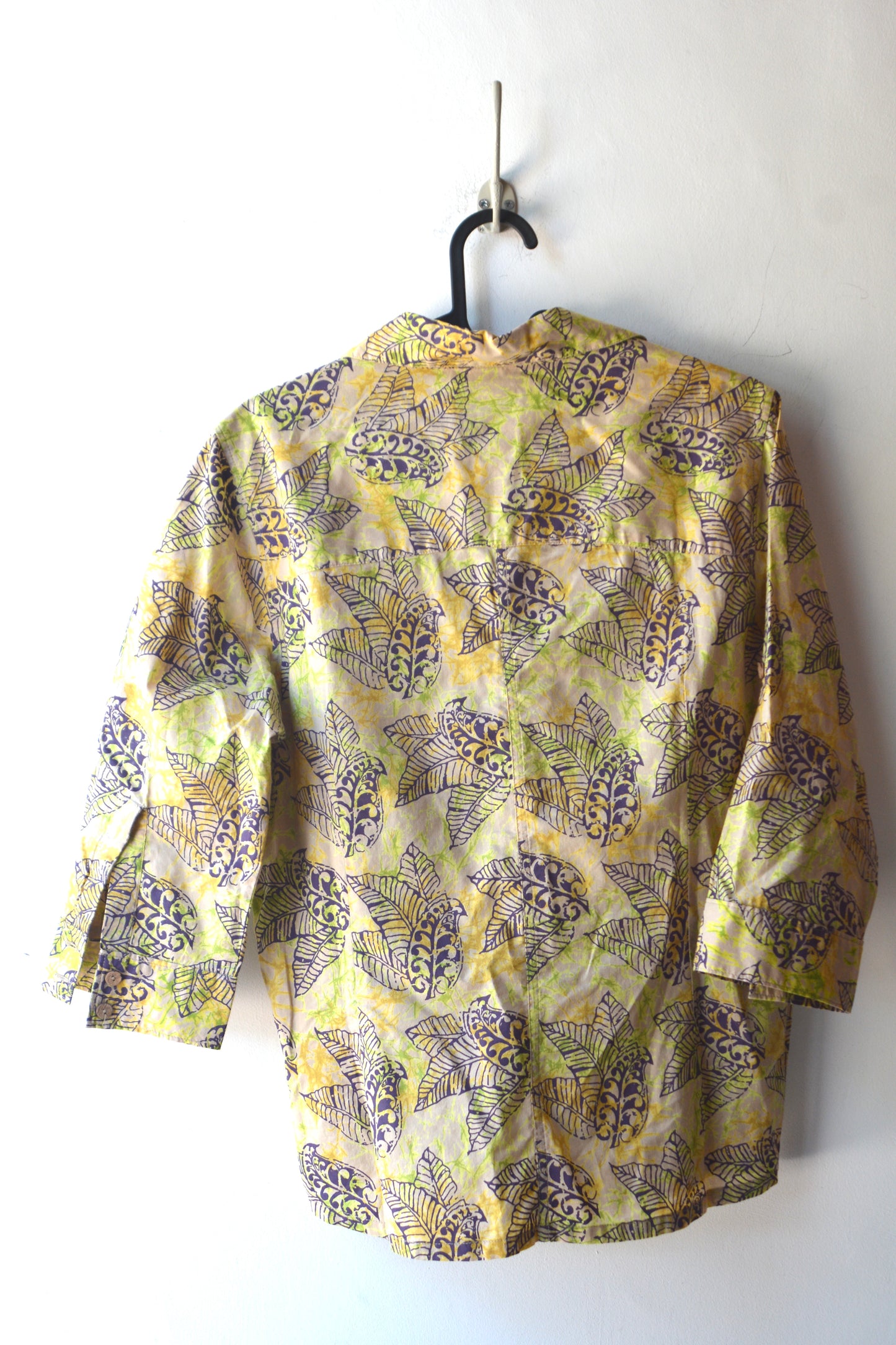 Gramicci Camicia Vintage Tropicale Foglie Giallo/Viola – Taglia S