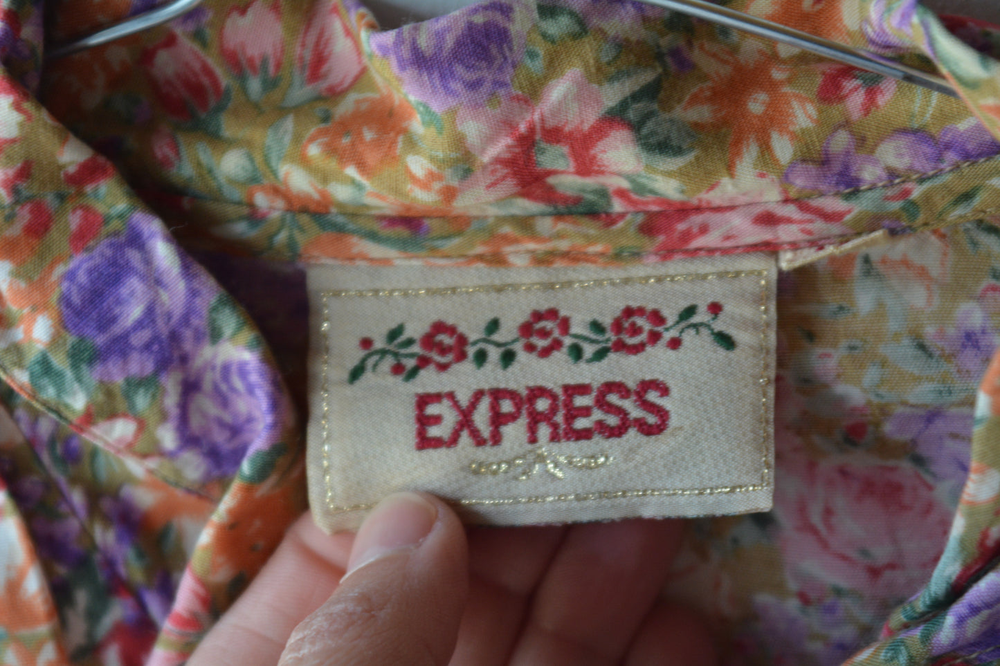 Express Camicia Vintage Floreale Viscosa anni '90