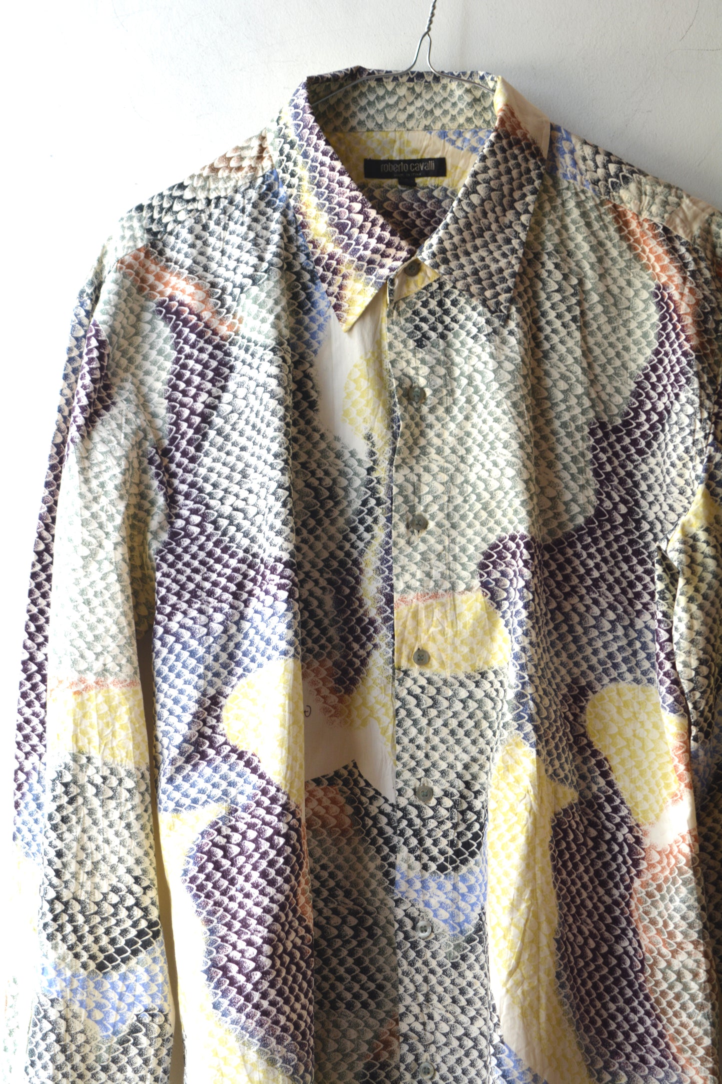 Roberto Cavalli Camicia Vintage Snake Print Taglia 50