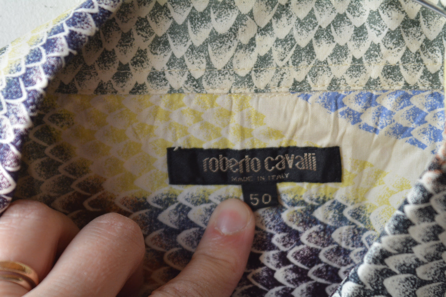 Roberto Cavalli Camicia Vintage Snake Print Taglia 50