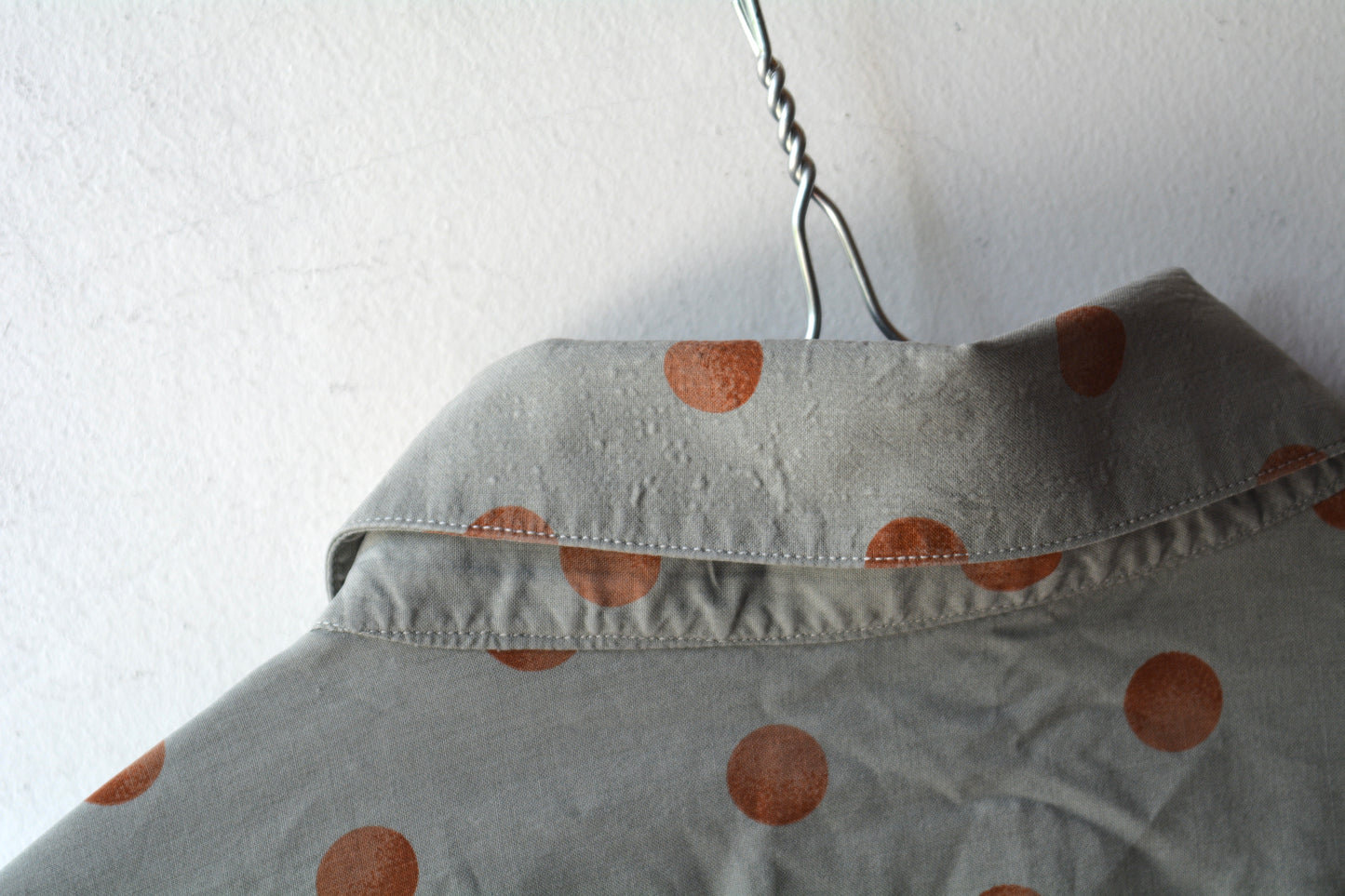 Kenzo Camicia Vintage Maxi Pois Grigio Salvia Taglia 40