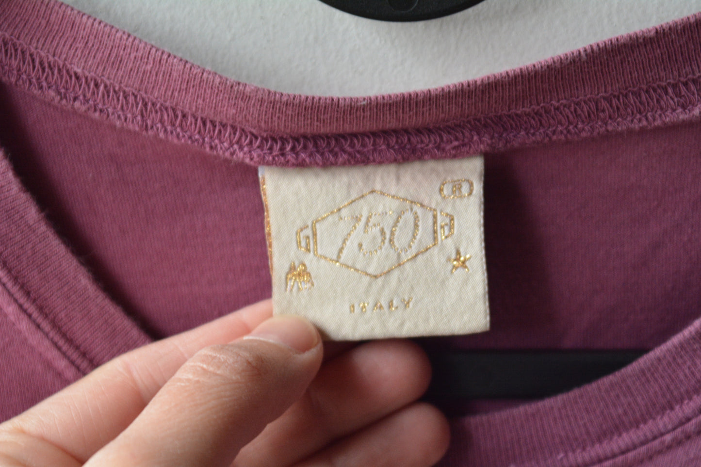 T-Shirt 750 Italy Rosa Antico con Stampa Figura Femminile
