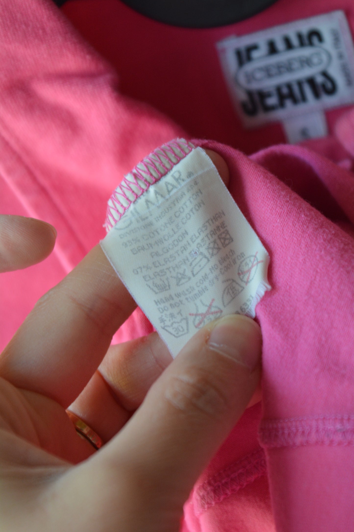Iceberg Jeans Polo Vintage Rosa Fucsia Taglia S — Made in Italy
