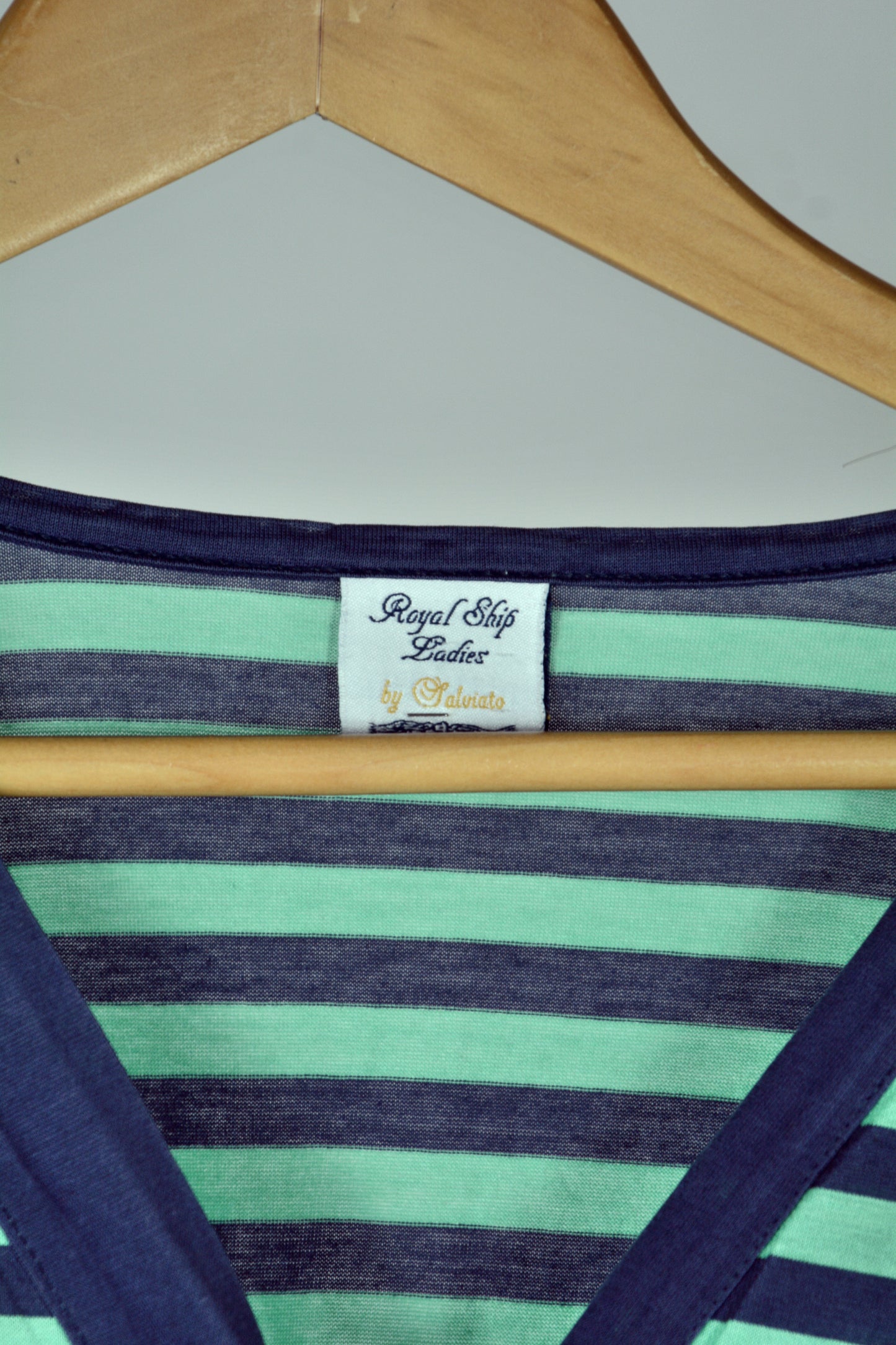 Top Vintage Royal Ship Ladies — Righe Menta e Navy