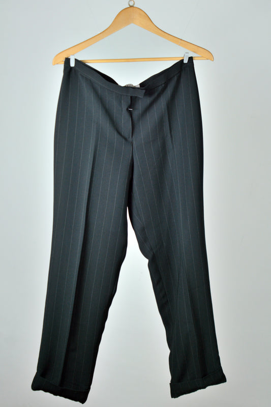 Pantalone Vintage Marella Gessato Nero – Made in Italy