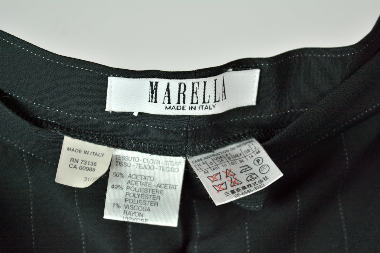 Pantalone Vintage Marella Gessato Nero – Made in Italy