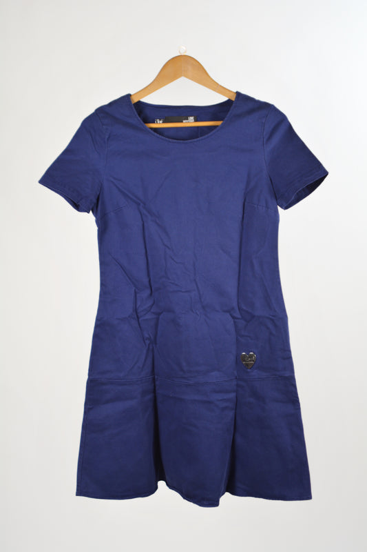 Love Moschino Vestito Blu Navy Gonna a Ruota – Taglia 42 IT