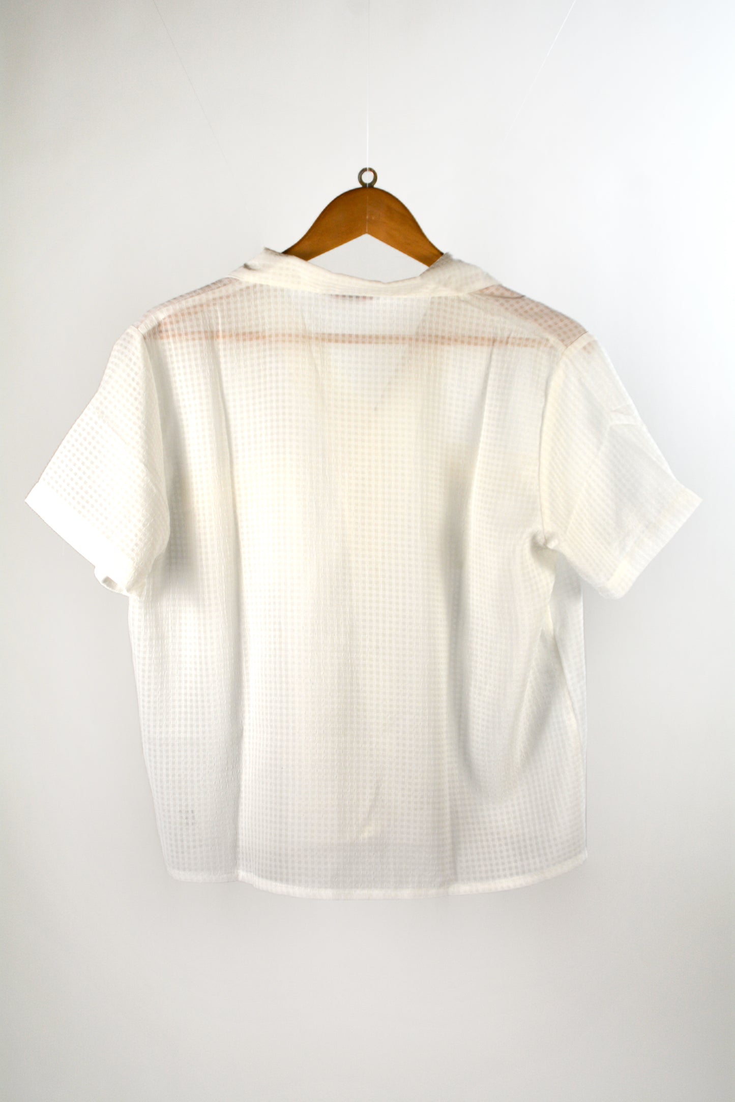 Camicia Vintage HMT – Tessuto Waffle Avorio Semi-Trasparente