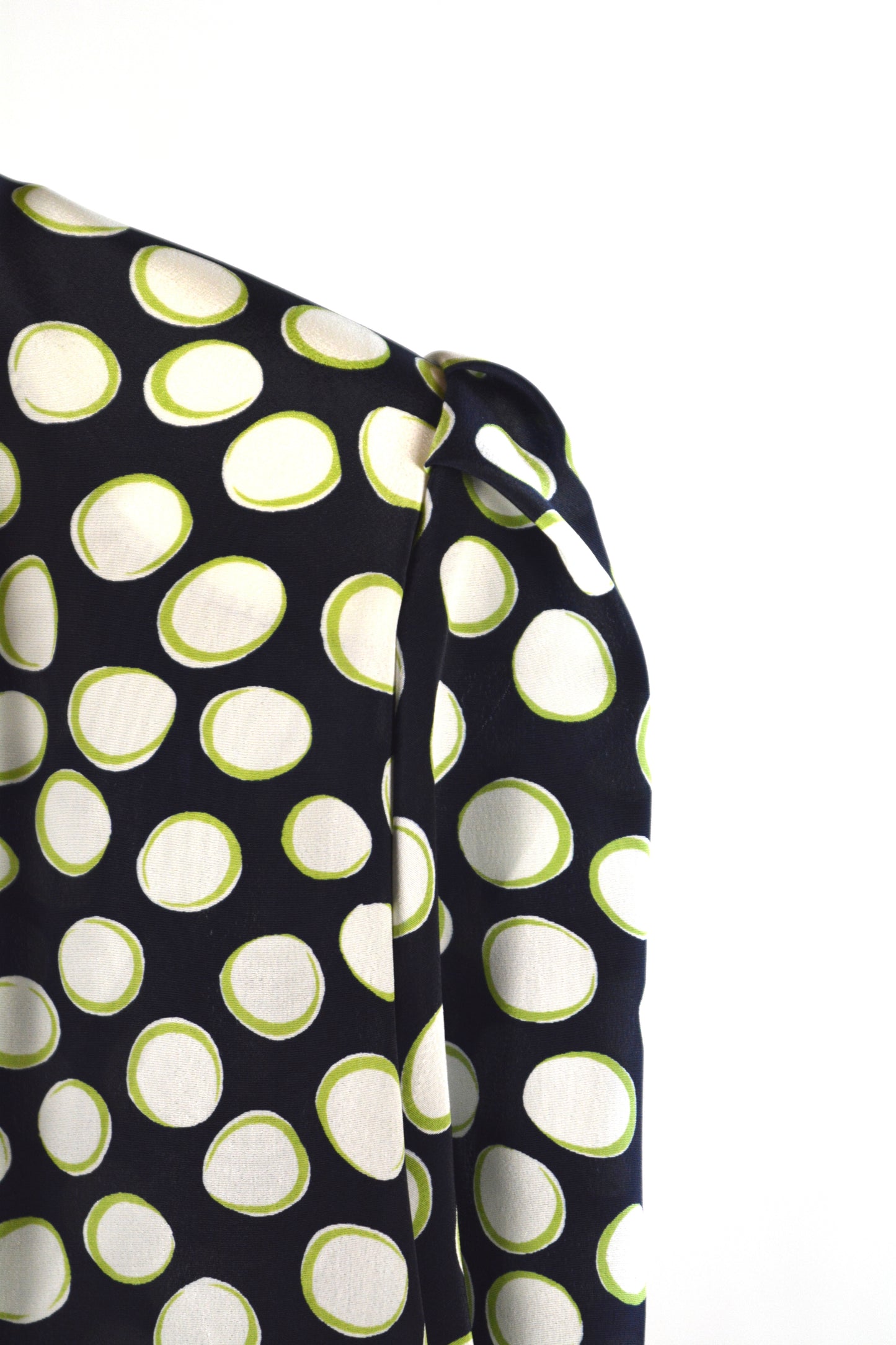 Carolina Pedrjoni Blusa Pois Nera Verde Vintage – Taglia 49