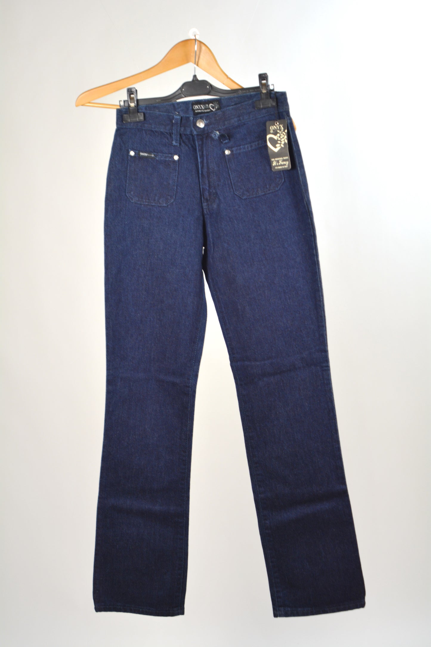 Onyx Jeans Authentic Basic Blu Scuro Vita Alta NWT – W30