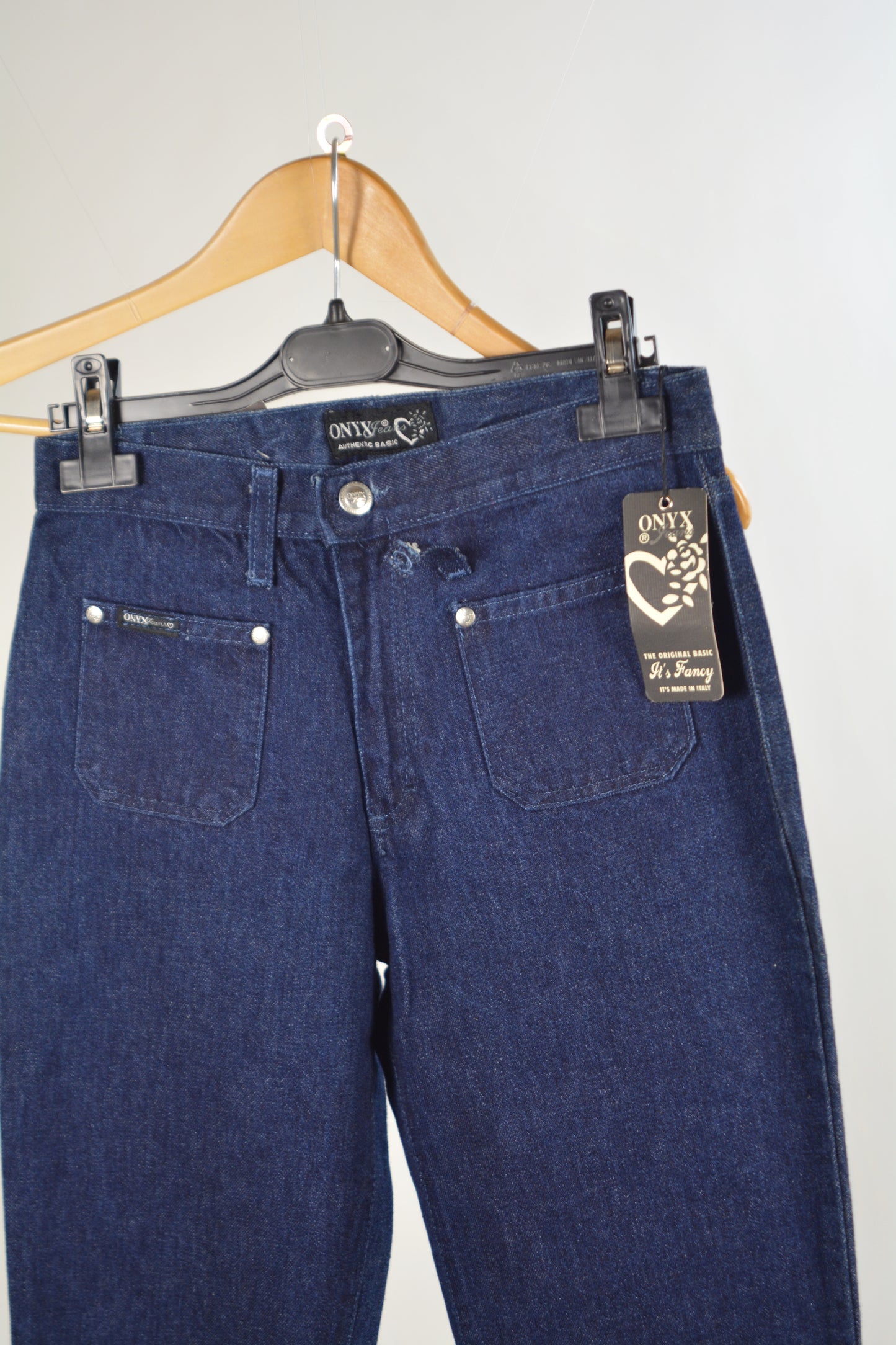 Onyx Jeans Authentic Basic Blu Scuro Vita Alta NWT – W30
