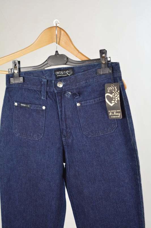 Onyx Jeans Authentic Basic Blu Scuro Vita Alta NWT – W30