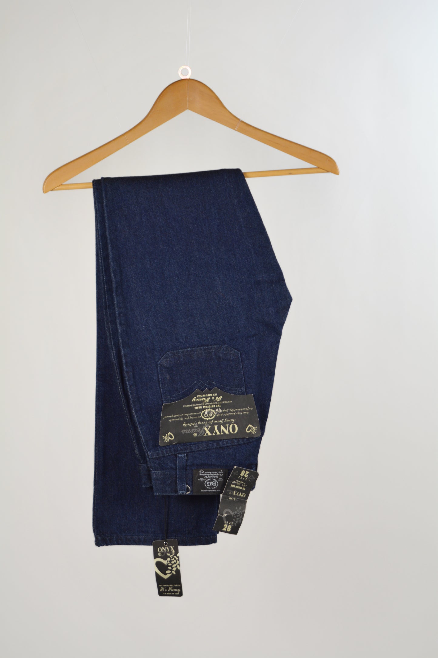 Onyx Jeans Authentic Basic Blu Scuro Vita Alta NWT – W30