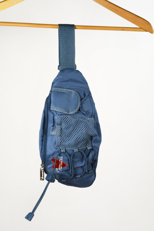 Fiorucci Sling Bag Crossbody Nylon Blu Navy Vintage