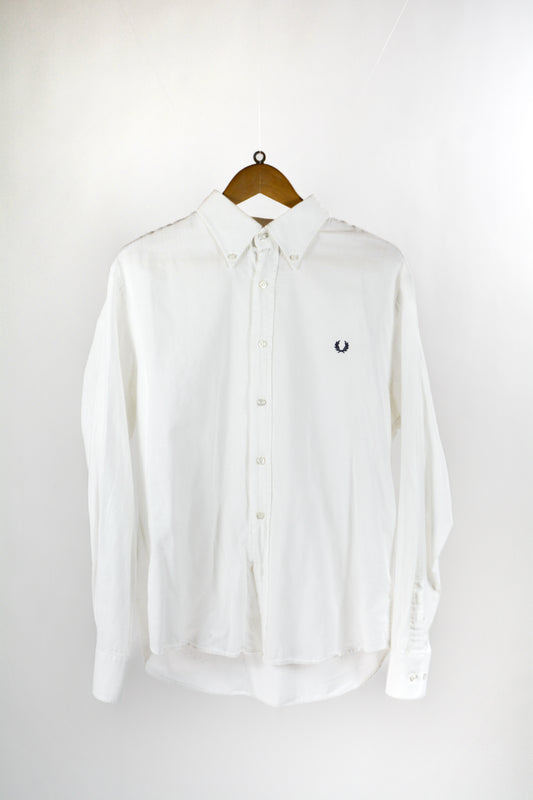 Camicia Vintage Fred Perry Oxford Bianca Slim Fit – Taglia XXL