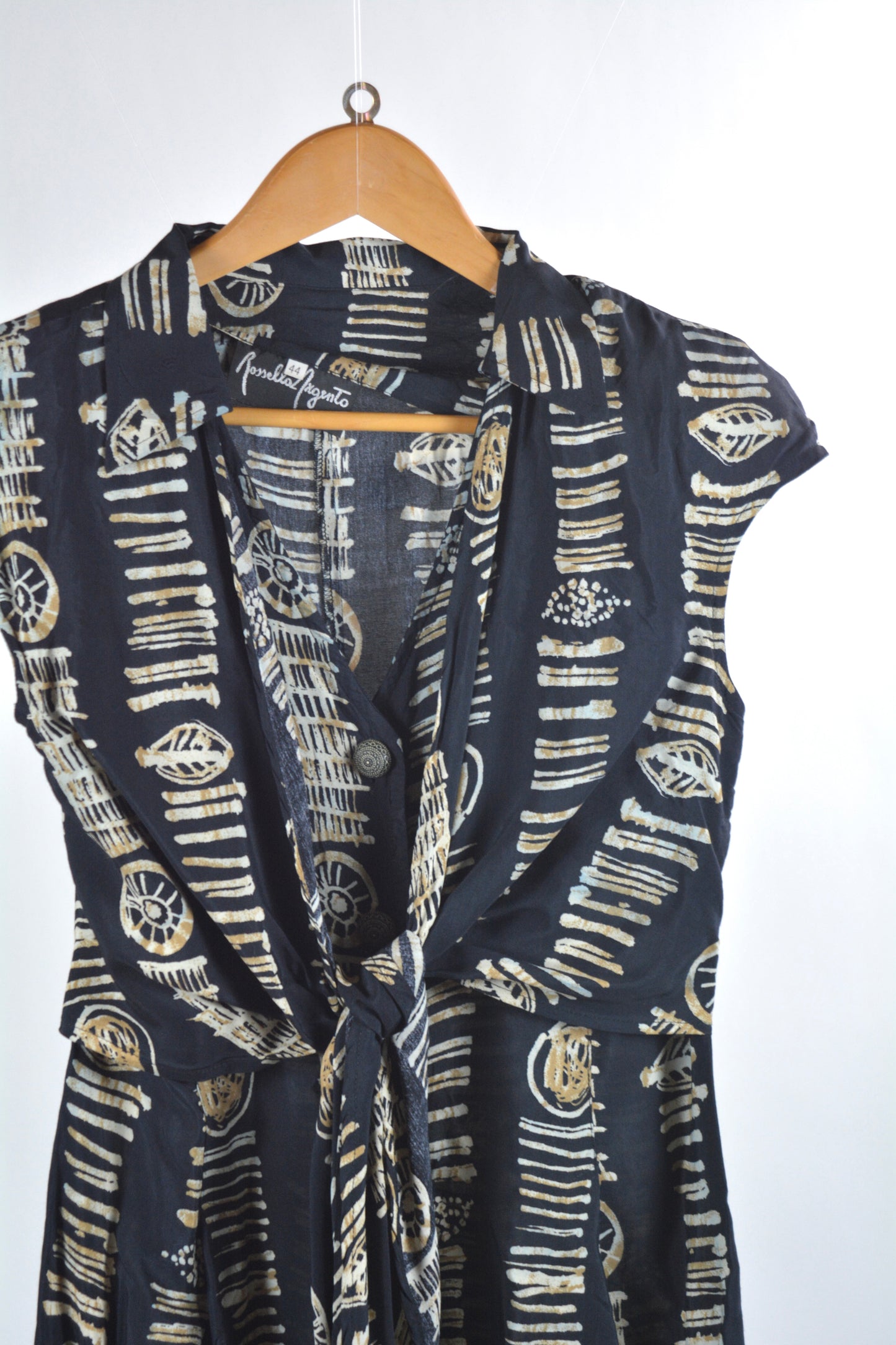 Tuta Vintage Rossella Argento Stampa Batik Nero Oro