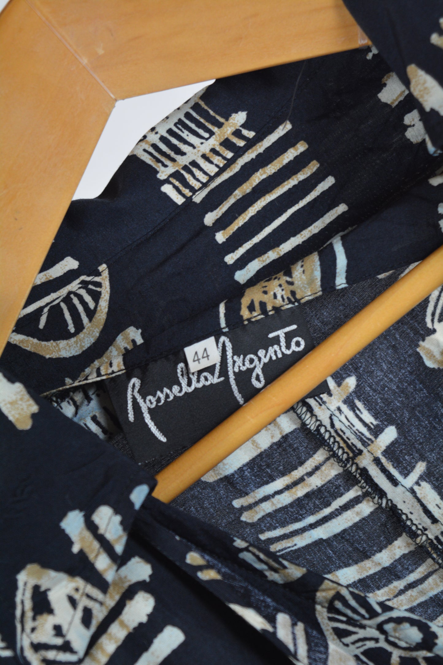 Tuta Vintage Rossella Argento Stampa Batik Nero Oro