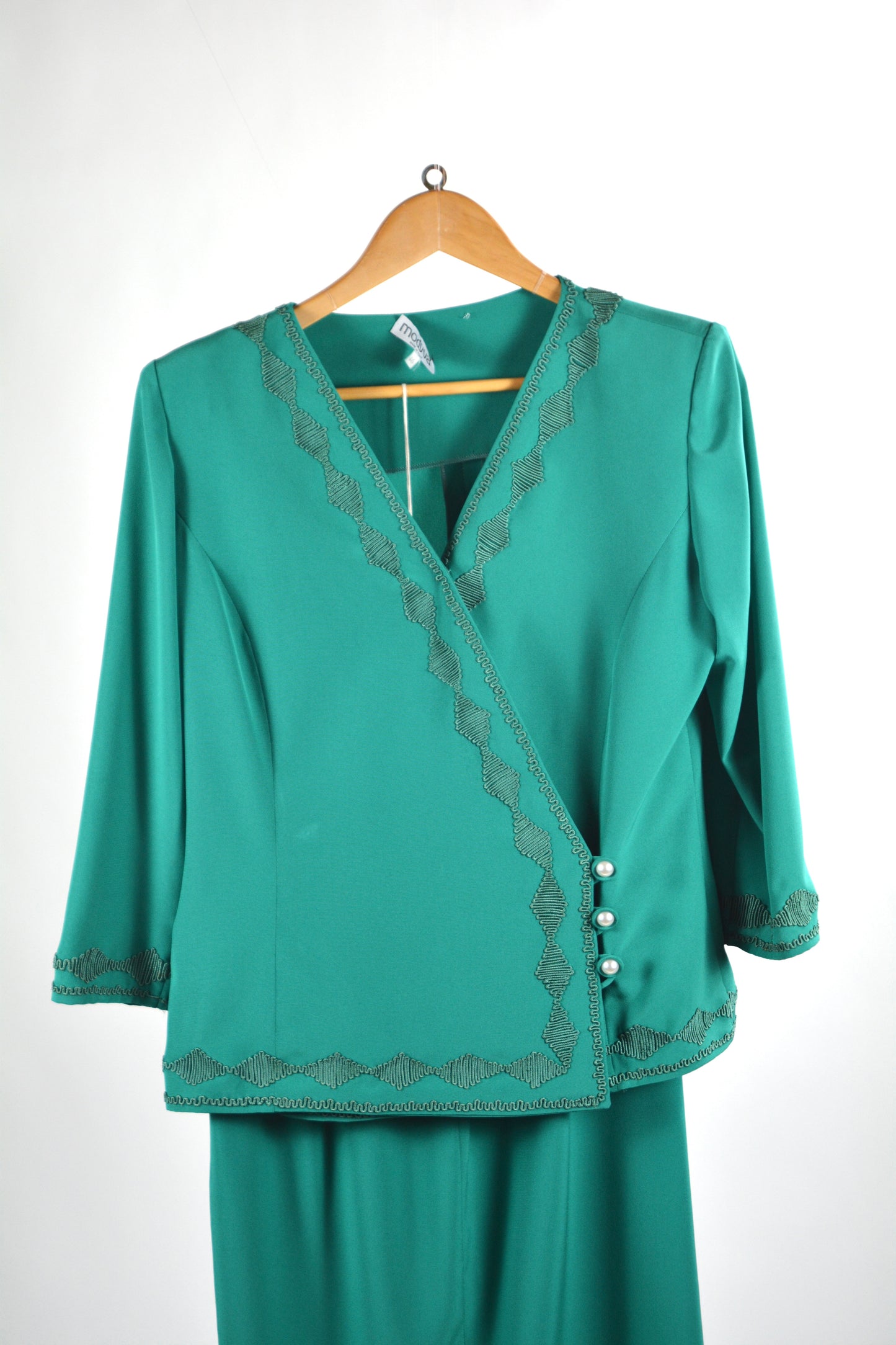 Completo Vintage Verde Smeraldo Modyva — Giacca e Gonna